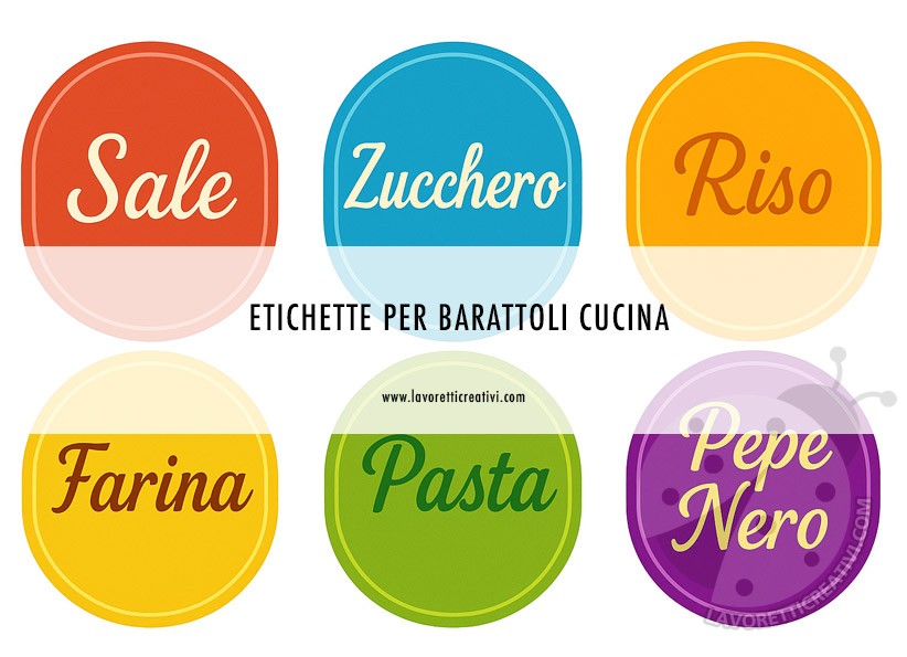 etichette barattoli cucina
