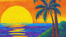 paesaggio tropicale con puntini