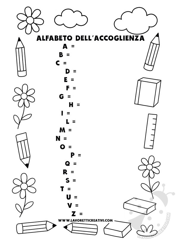 alfabeto accoglienza da personalizzare