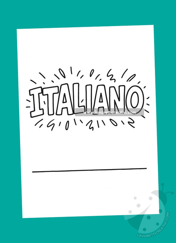 scritta italiano semplice da colorare