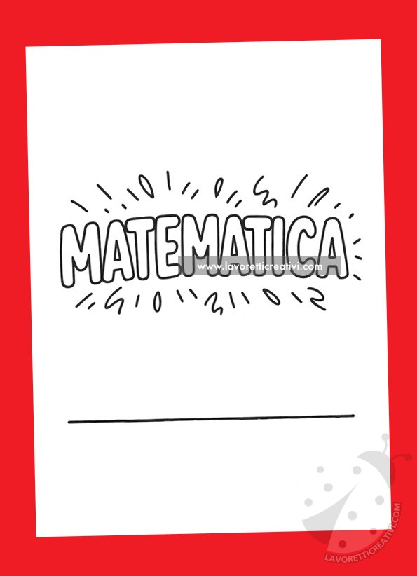 Copertina scritta matematica da colorare