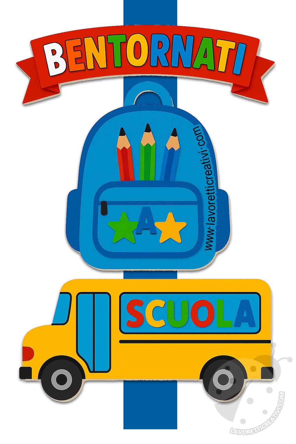 decorazione bentornati zaino scuolabus
