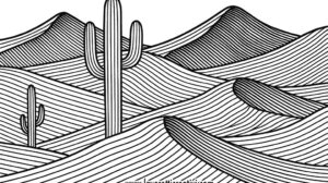 deserto con linee arte