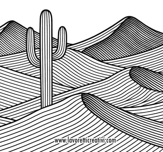 Disegno deserto con linee in bianco e nero 9 deserto con linee arte