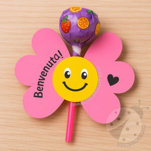 Accoglienza a tema emoji 23 Fiore allegro come regalo di benvenuto