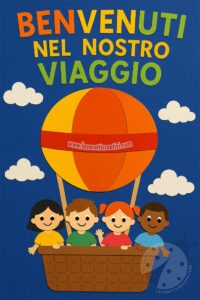 Mongolfiera con bambini a bordo