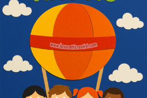 mongolfiera con bambini a bordo