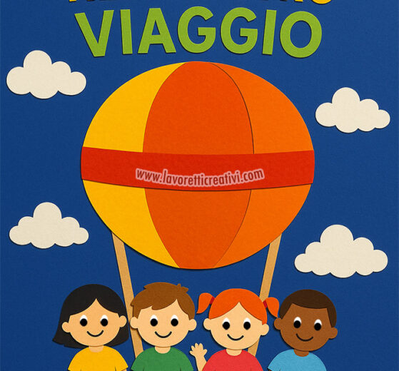mongolfiera con bambini a bordo
