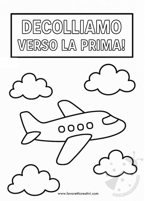 Sagome per realizzare un cartellone con aeroplano e nuvole per accoglienza classe prima.