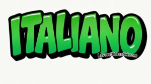 scritta Italiano colorata