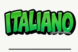 scritta Italiano colorata