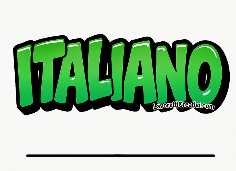 scritta Italiano colorata