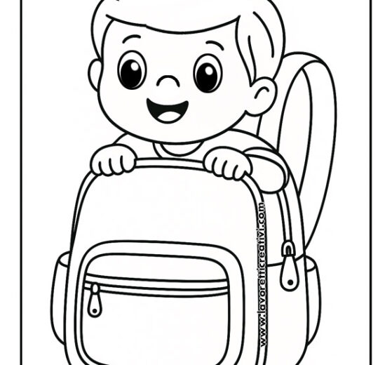 Zaino con bambino da colorare 8 zaino con bambino