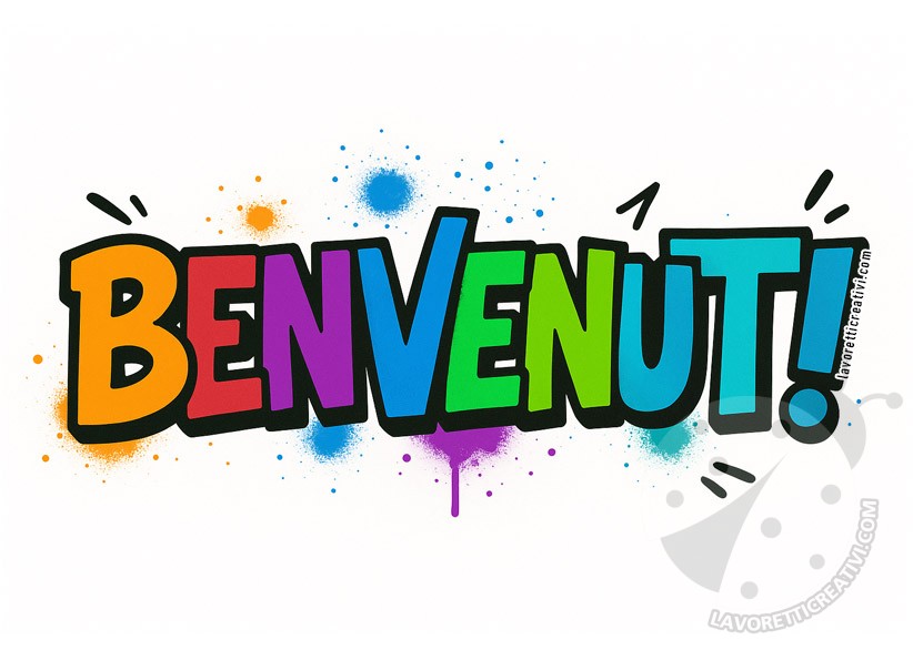 benventi stile graffiti colorato