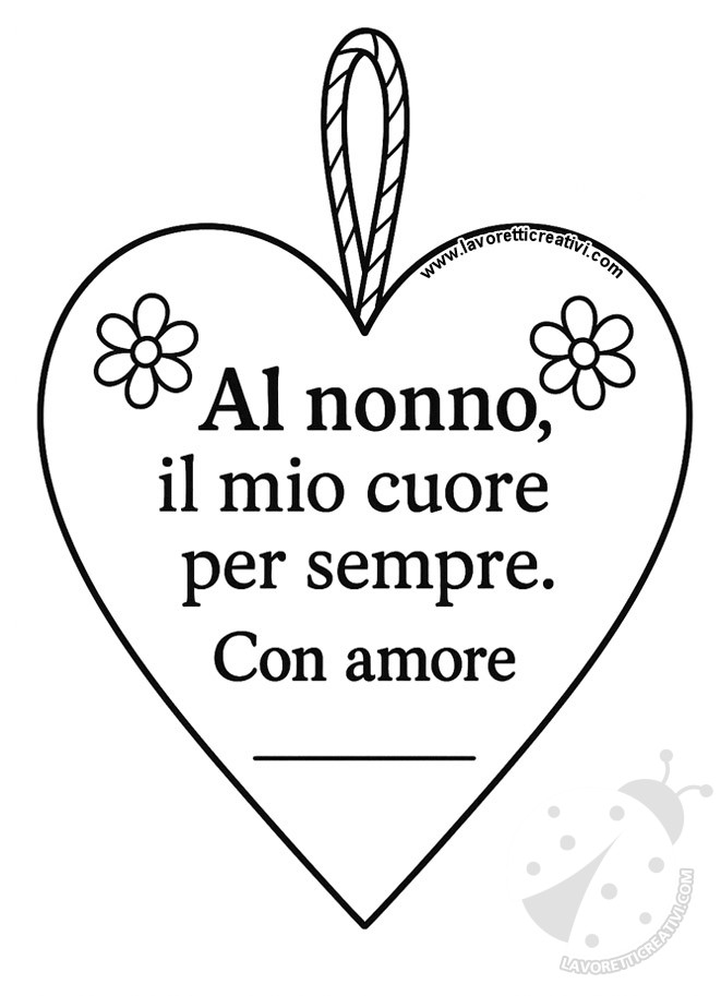 Cuori fai da te per nonni da stampare e colorare 8 cuore nonno disegno