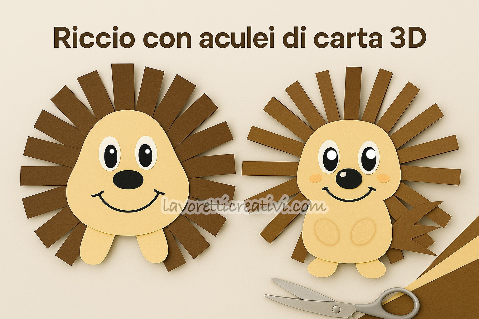 riccio aculei di carta 3d