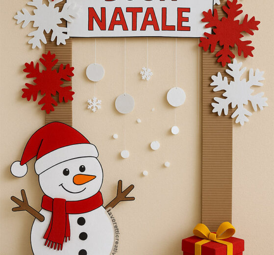 Allestimento natalizio con pupazzo di neve 3D 8 allestimento natalizio