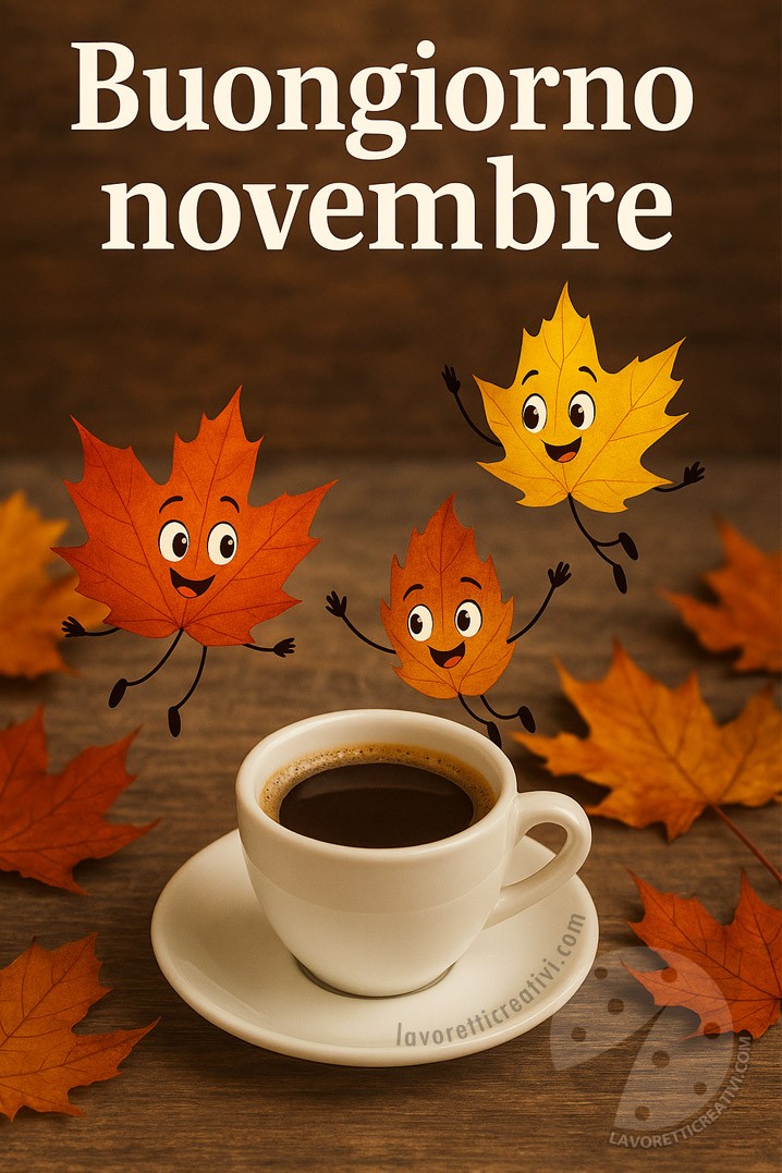 Benvenuto novembre 7 buongiorno novembre tazzina caffe