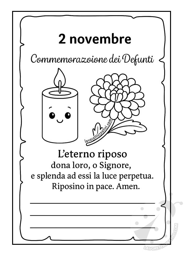 Attività per il 2 novembre 7 commemorazione dei defunti attivita