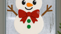 decorazione finestra pupazzo di neve
