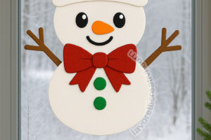 decorazione finestra pupazzo di neve