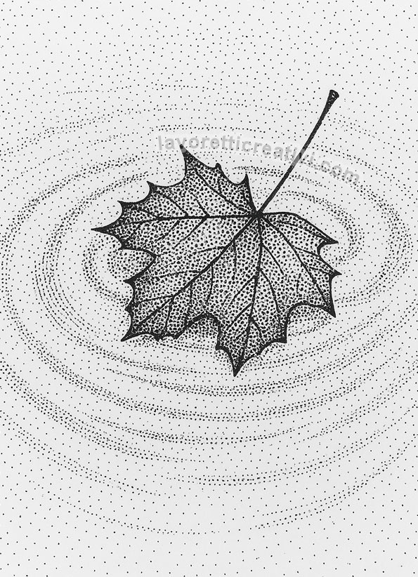 foglia acqua tecnica dei puntinini