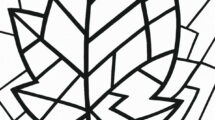 foglia autunnale cubista disegno