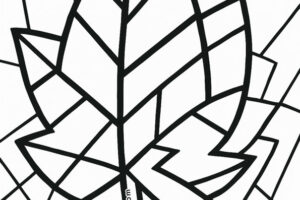foglia autunnale cubista disegno