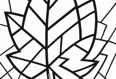 foglia autunnale cubista disegno