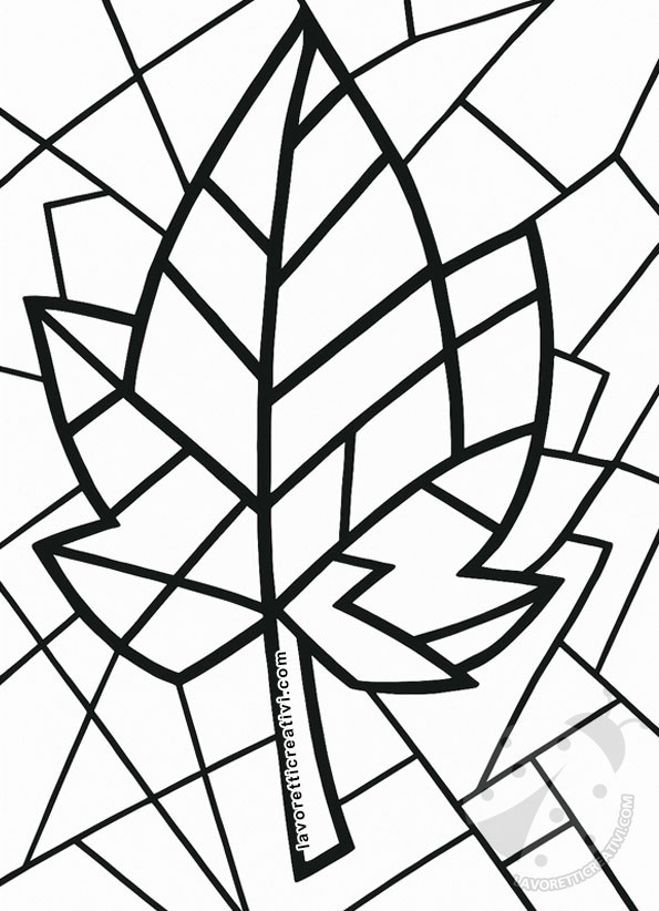 foglia autunnale cubista disegno
