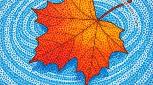 foglia autunno sull acqua 1