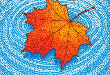 foglia autunno sull acqua 1