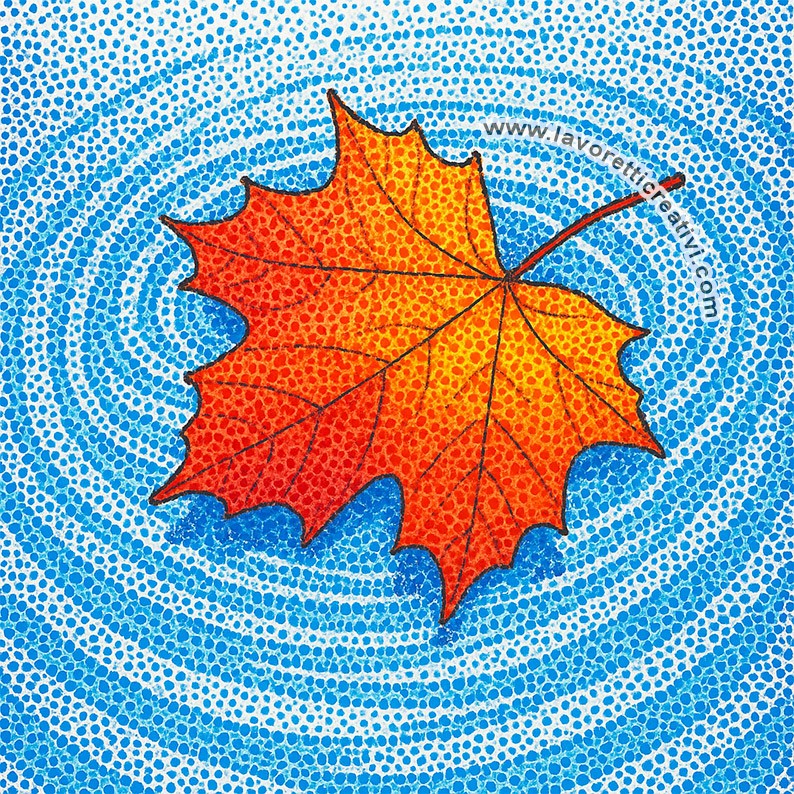 foglia autunno sull acqua 1