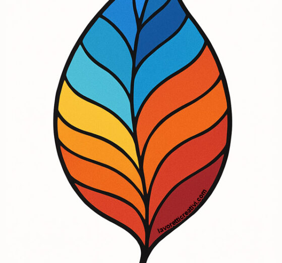 Foglia con i colori caldi e freddi 8 foglia colori caldi freddi