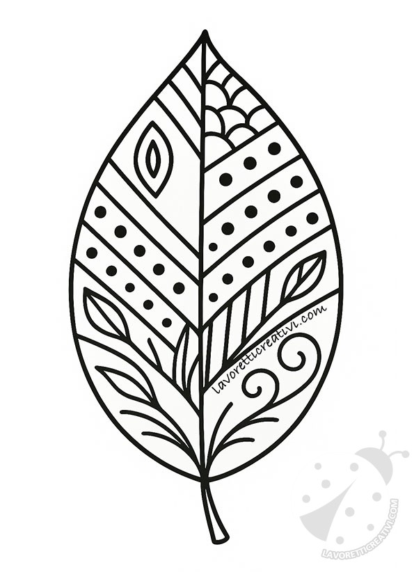 foglia etnica da colorare