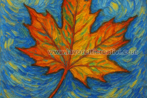 foglia stile van gogh