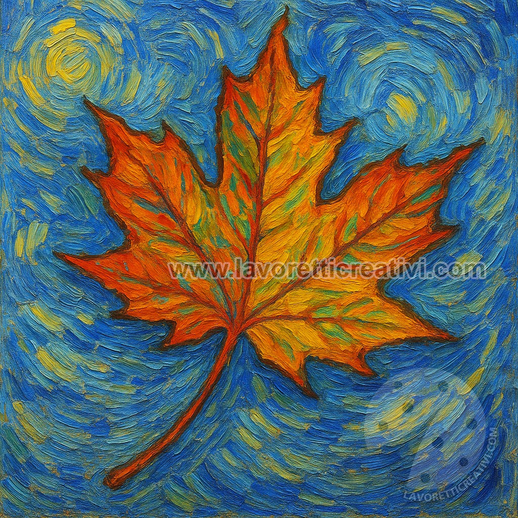foglia stile van gogh