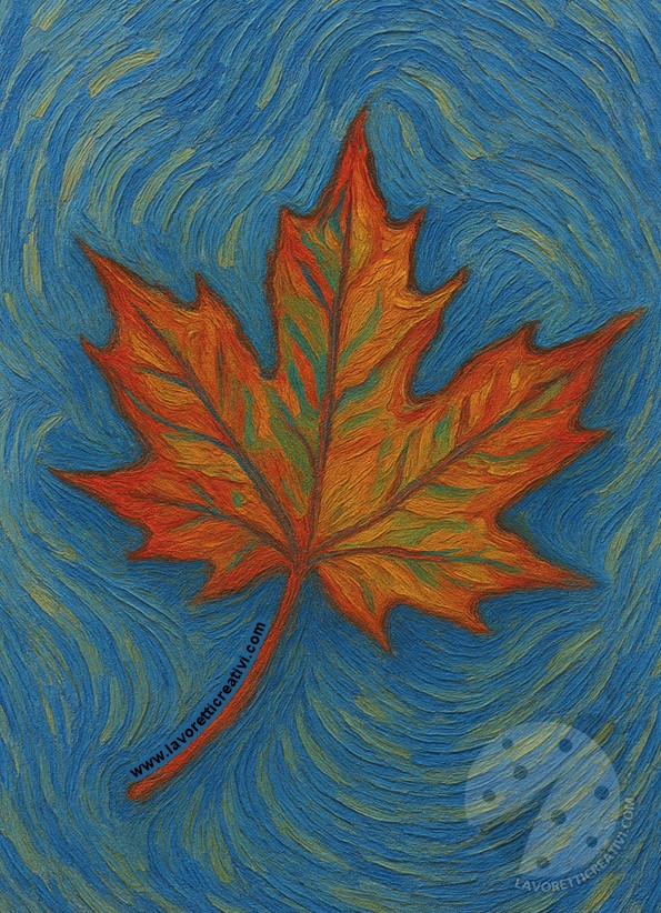 foglia van gogh colorata