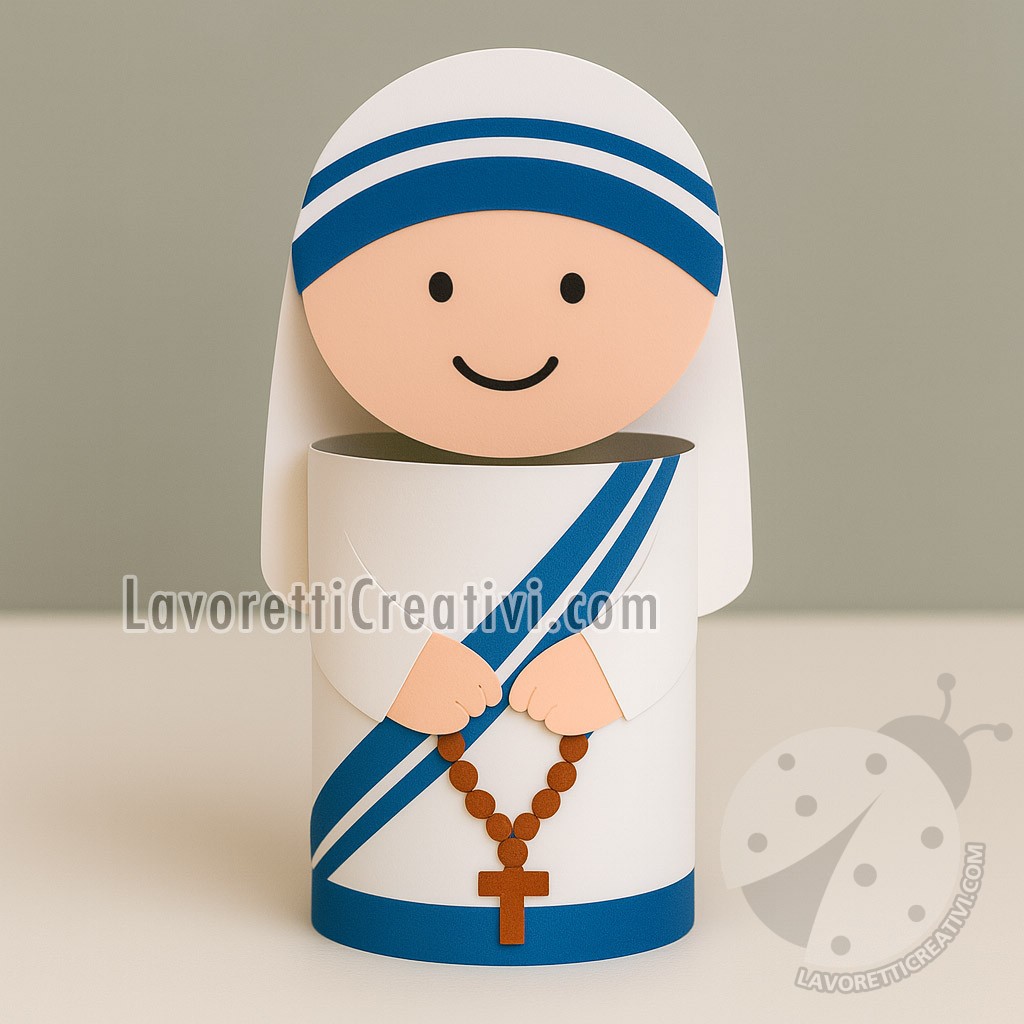 teresa calcutta con cartoncini