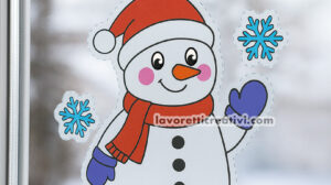 pupazzo neve decorazione finestra