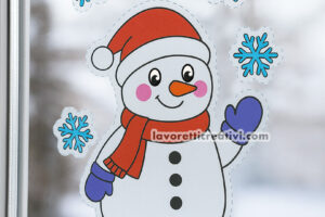 Pupazzo di neve da ritagliare per decorazioni 9 pupazzo neve decorazione finestra