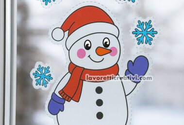 pupazzo neve decorazione finestra