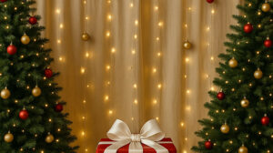 set fotografico natalizio pacco regalo