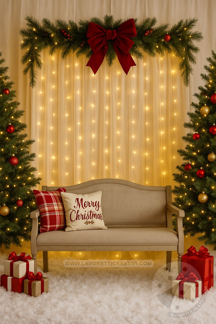 set fotografico natalizio panca