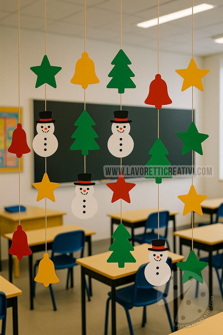 addobbi pendenti natalizi scuola