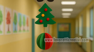 addobbo natalizio corridoio della scuola