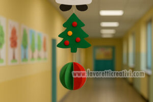 addobbo natalizio corridoio della scuola