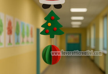 addobbo natalizio corridoio della scuola