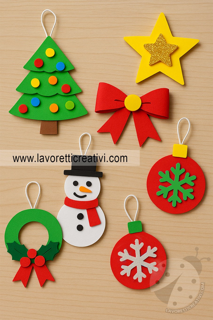 decori natalizi carta gomma eva