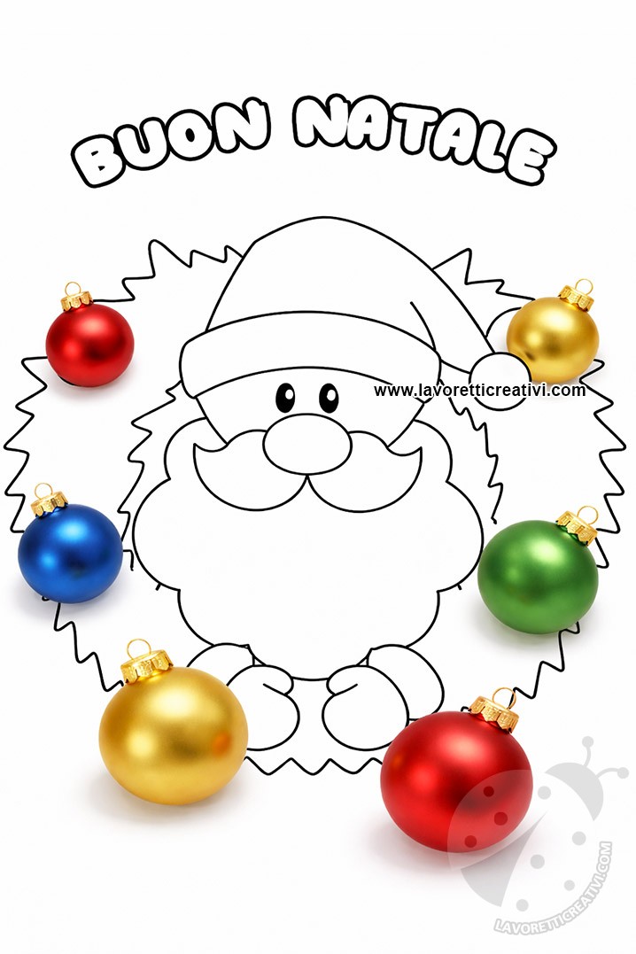 Colora Babbo Natale con la Ghirlanda di Natale 7 disegno natale da stampare